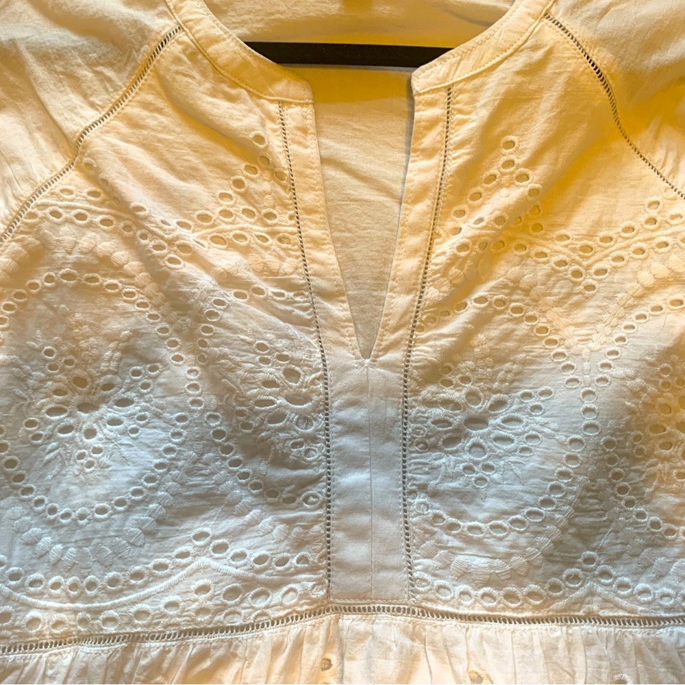 Hatley Hope White Eyelet Tunic / Blouse - 100% Organic Cotton - Picture 7 of 10
